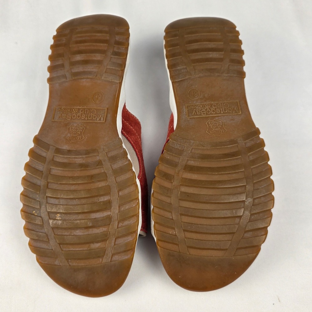 Montego Bay Club Womens‎ Rust Red Suede Slip On Slide Sandals Size 8.5 - Picture 10 of 11